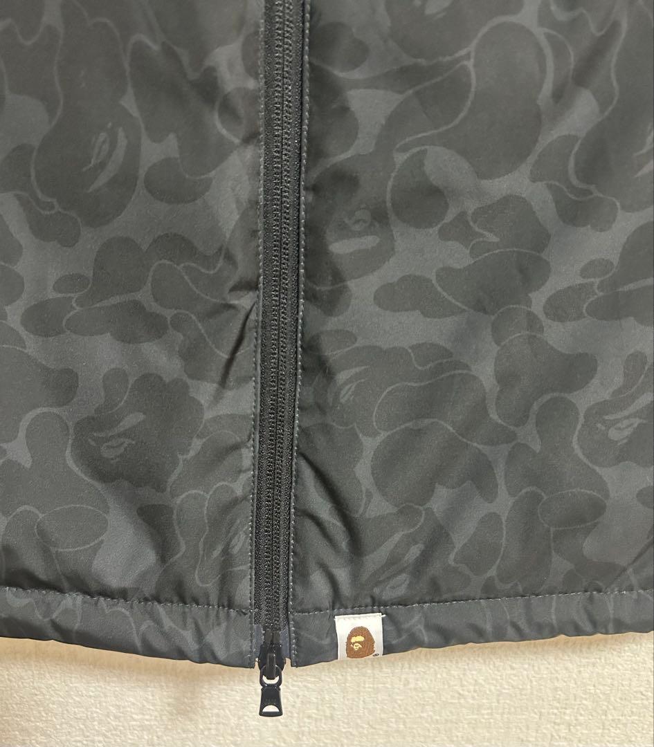 【未使用品】A BATHING APE エイプ カモフラ ダウンベスト XL 黒