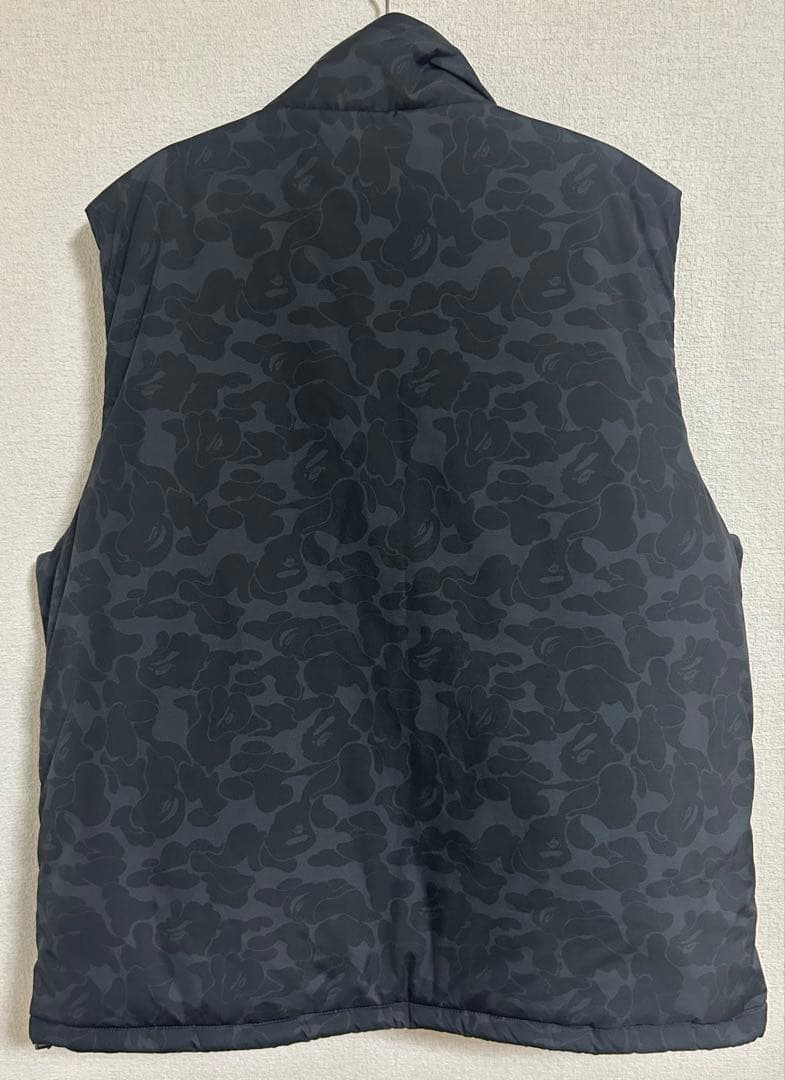【未使用品】A BATHING APE エイプ カモフラ ダウンベスト XL 黒