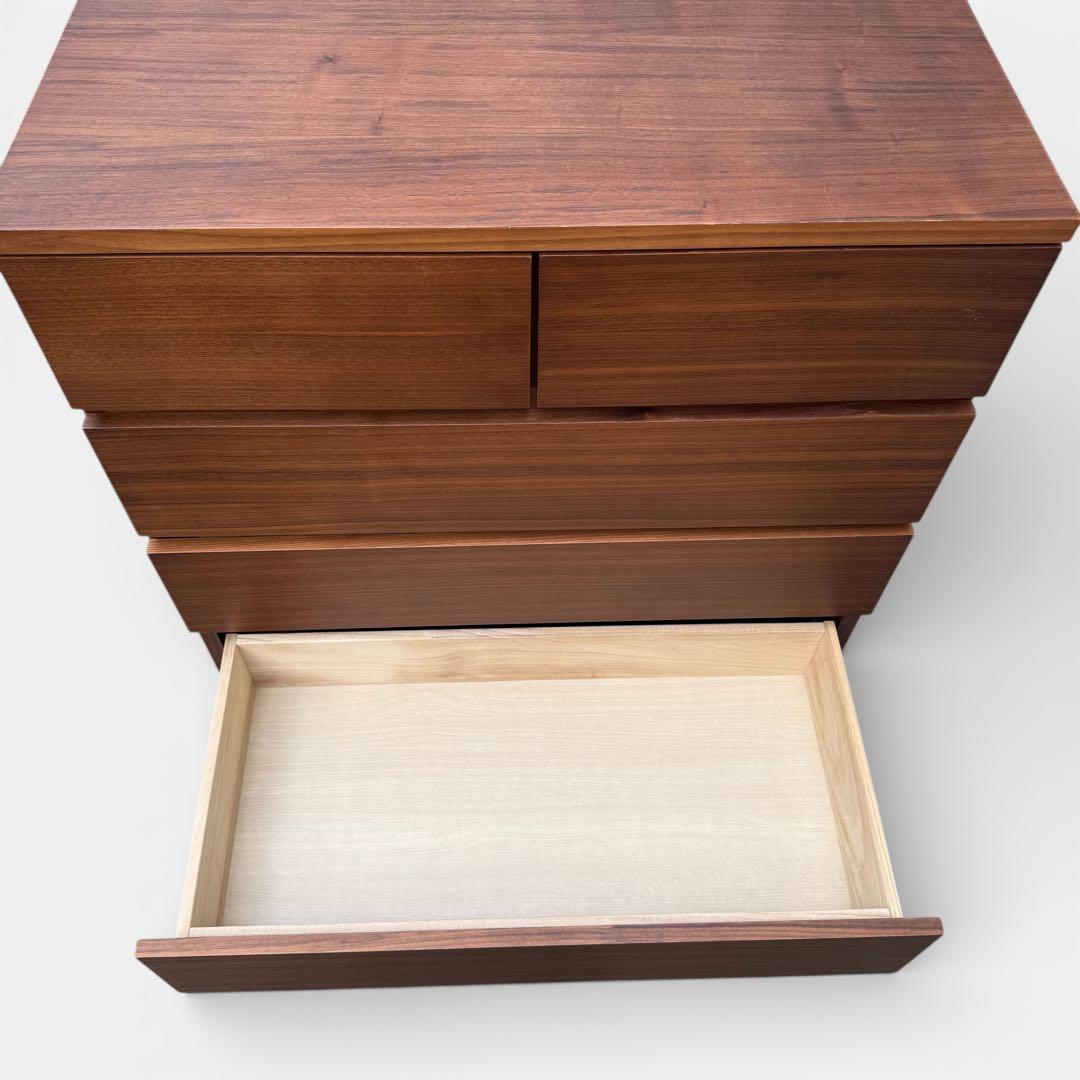 【美品】無印良品　チェスト ウォールナット 脚付 幅80cm タンス 収納 北欧