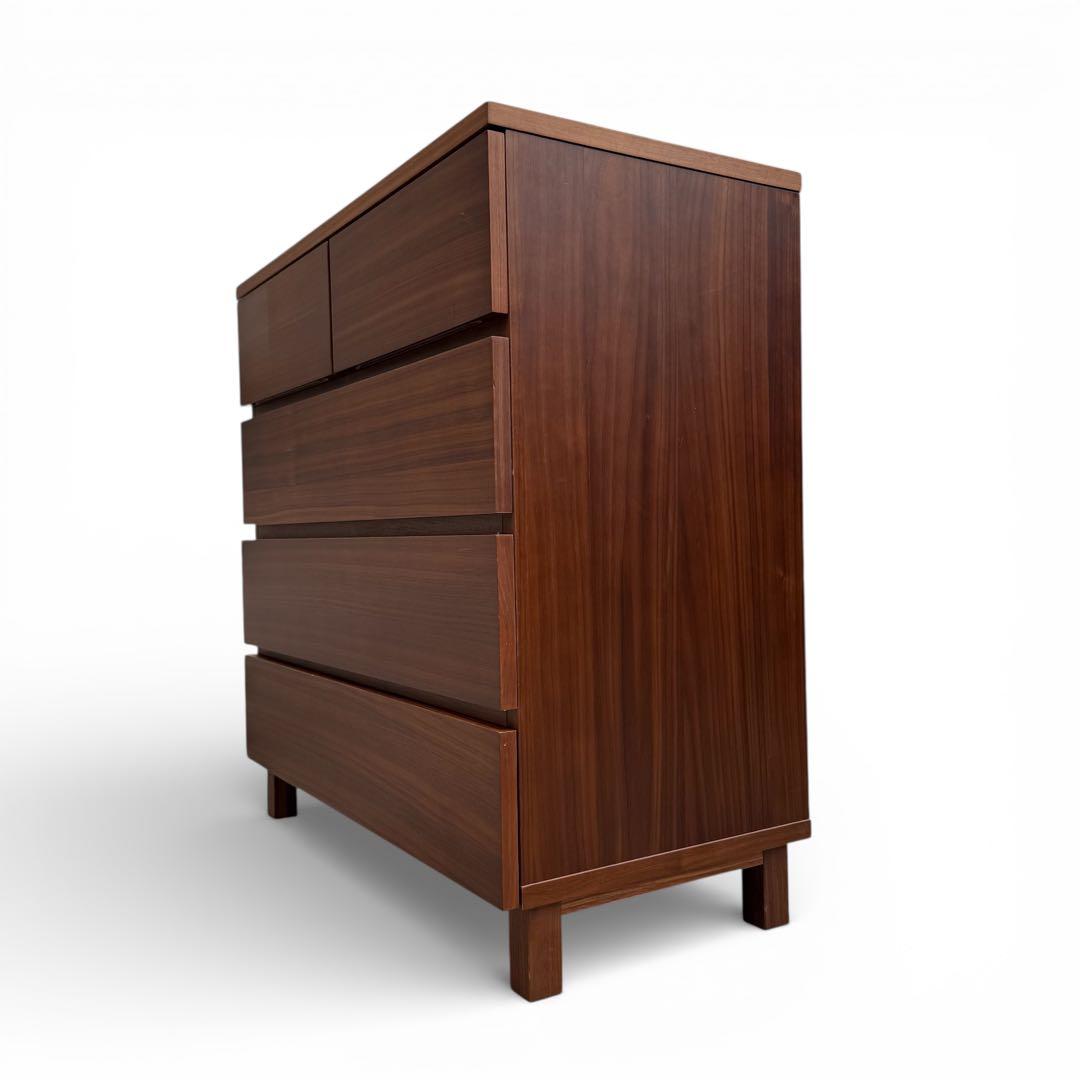 【美品】無印良品　チェスト ウォールナット 脚付 幅80cm タンス 収納 北欧