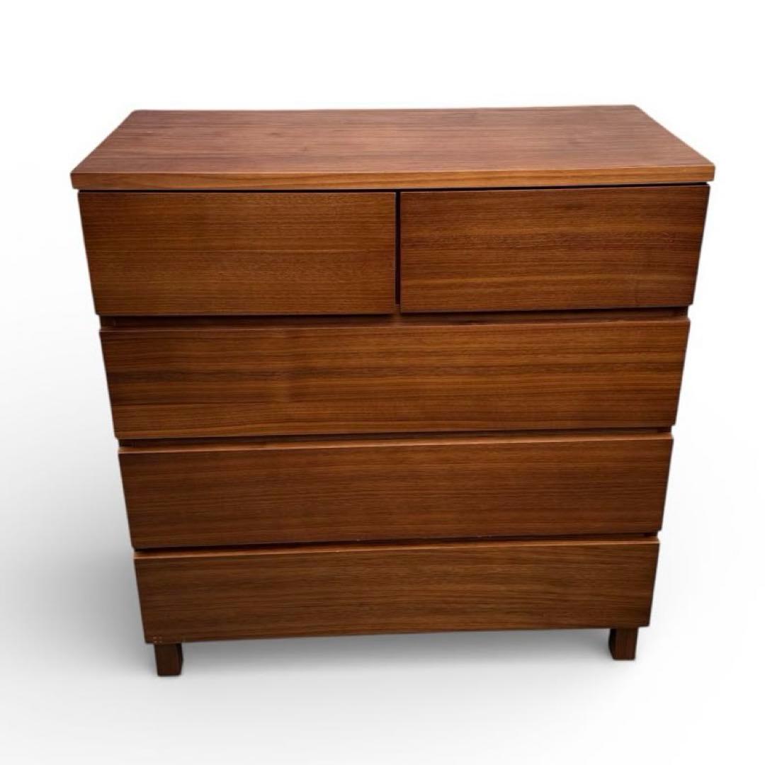 【美品】無印良品　チェスト ウォールナット 脚付 幅80cm タンス 収納 北欧