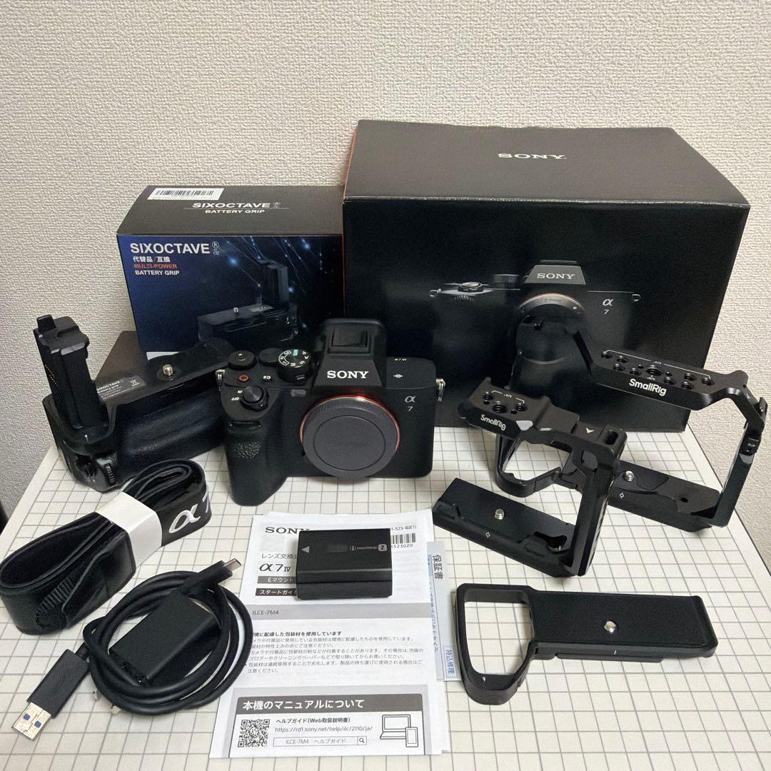 SONY α7Ⅳ ILCE-7M4 ケージ、社外バッテリーグリップセット