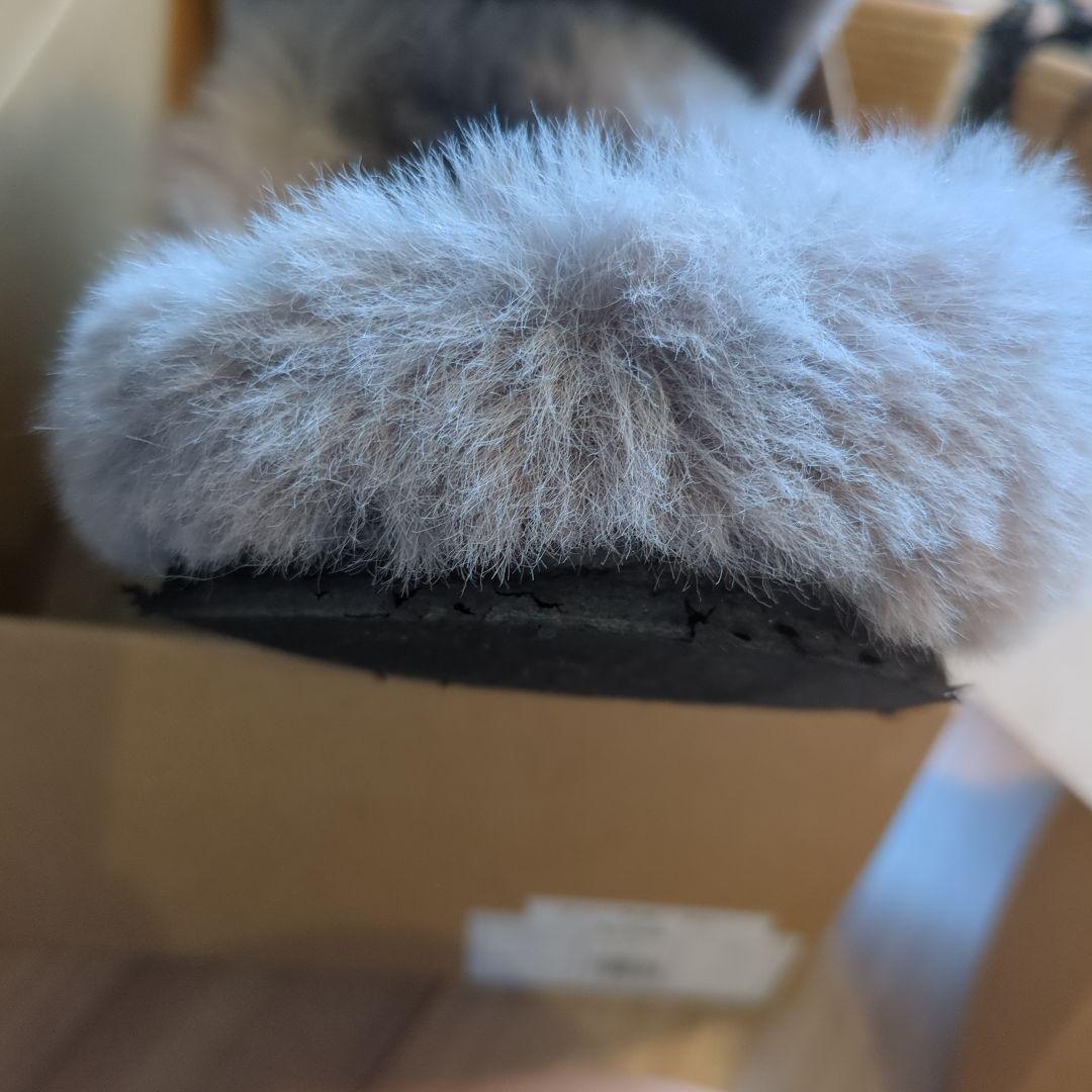 Racbaki グレー ファーサボ　Mサイズ