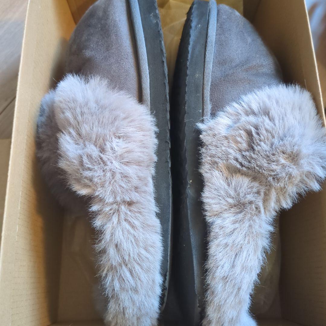 Racbaki グレー ファーサボ　Mサイズ