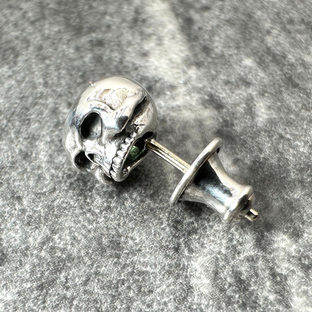 ★鑑定済★ジャスティンデイビス★J×U★スカル★SV925× K18★ピアス★