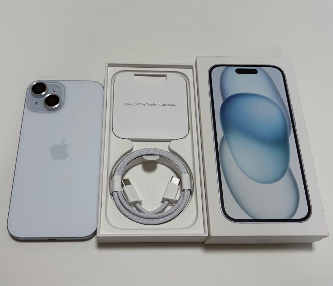 iPhone15 128gb ブルー　中古 ノーリビルド　Apple Store