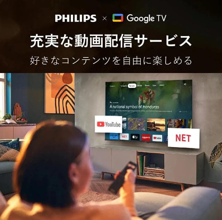 【公式/期間限定1,500円OFF】PHILIPS チューナーレステレビ 50型