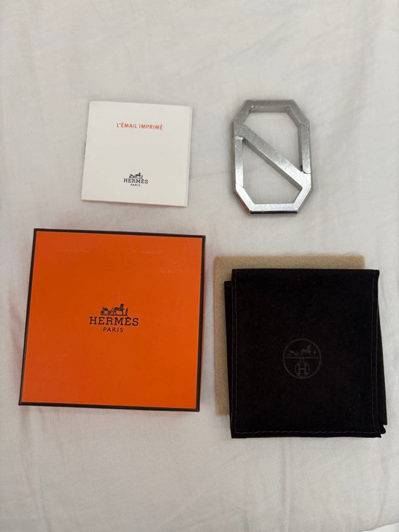 HERMES シルバー キーホルダー　カラビナ　デルタ