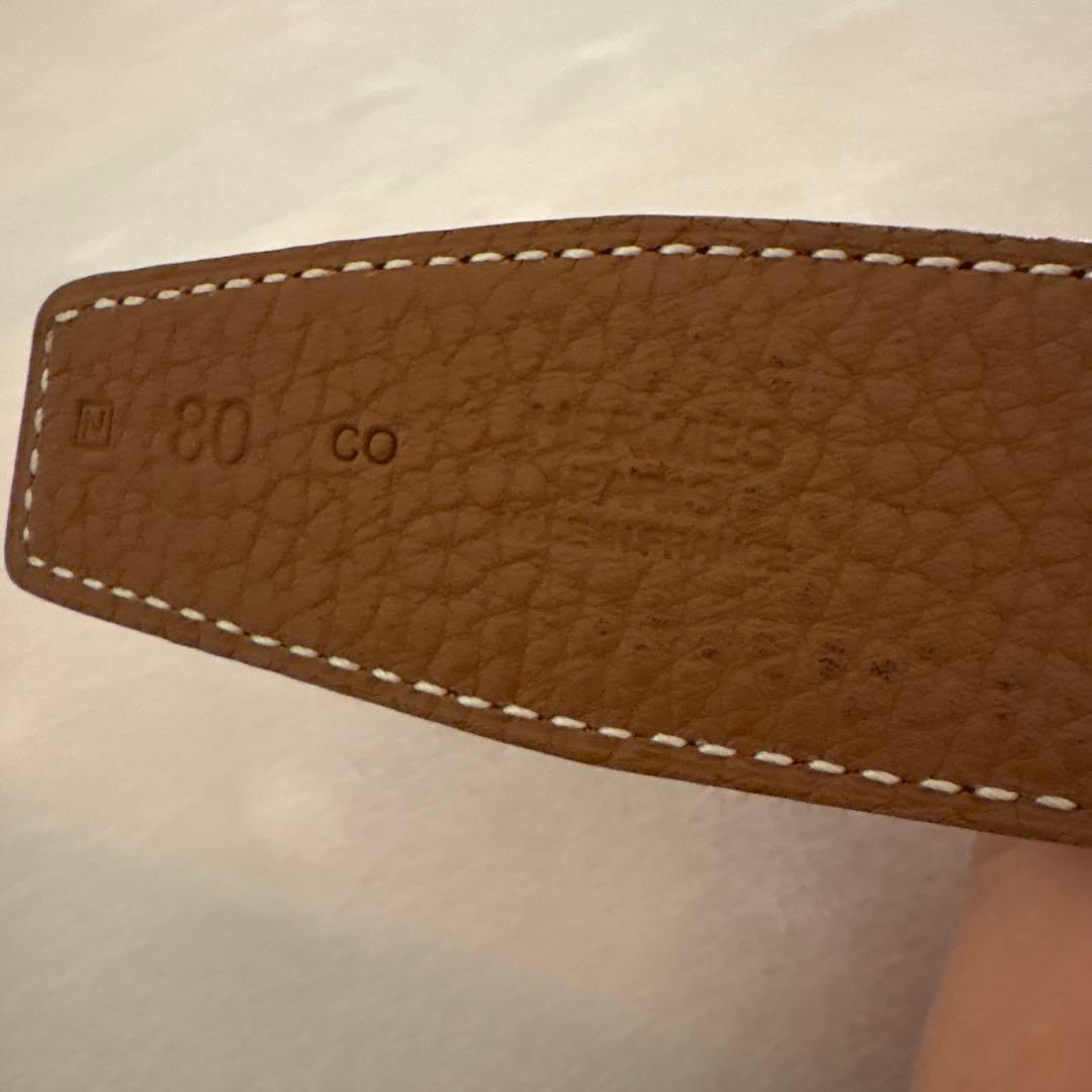 最終お値下げHERMES H型バックル ブラウンレザーベルト