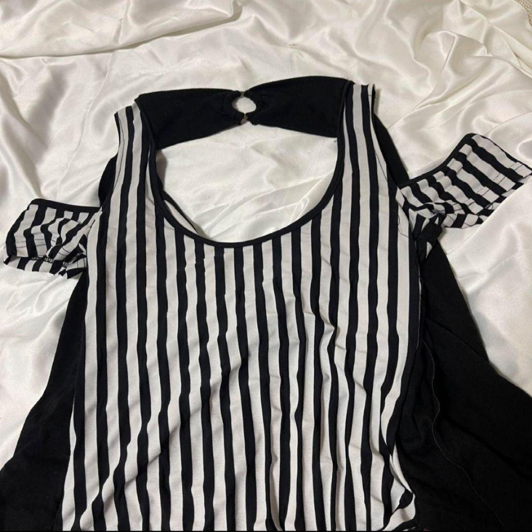 ♛ d.i.a ダイア 肩出し 背中空き 平成 ギャル ストライプ egg