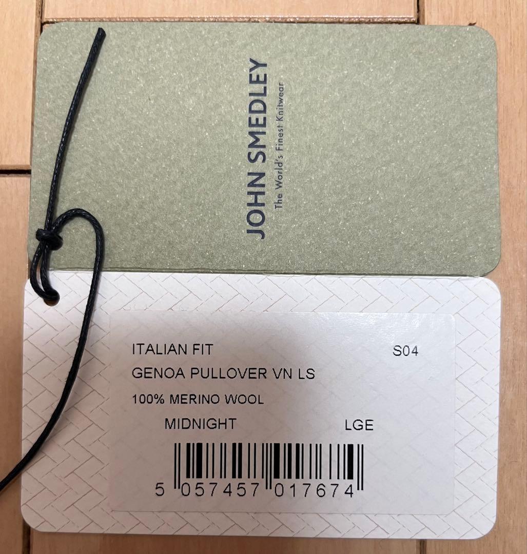 【美品】JOHN SMEDLEY GENOA Vネック　L MIDNIGHT