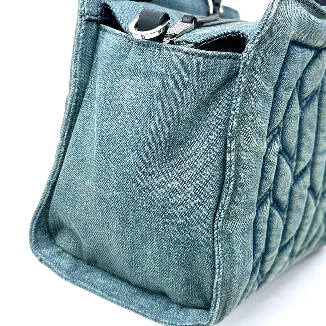 使用少✨DIESEL ディーゼル 2way デニムバッグ キルティング ブルー系