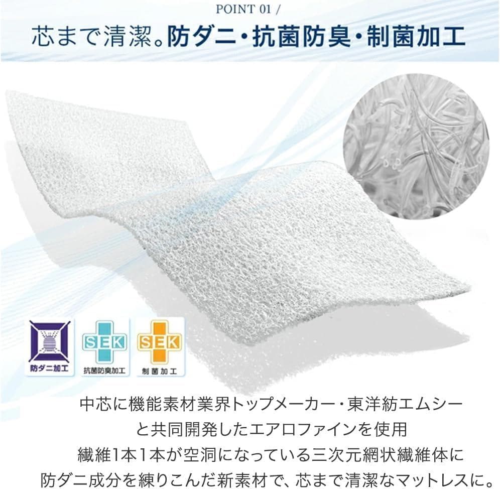 タンスのゲン マットレス シングル エアロファイン ３つ折り 高反発