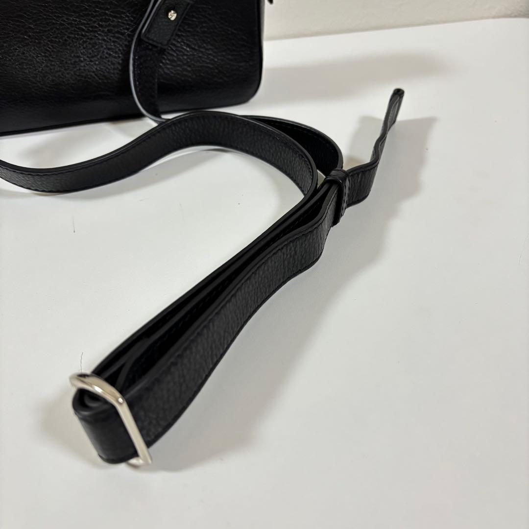 MOTHERHOUSE レザー リニア 2way ショルダー バッグ ブラック