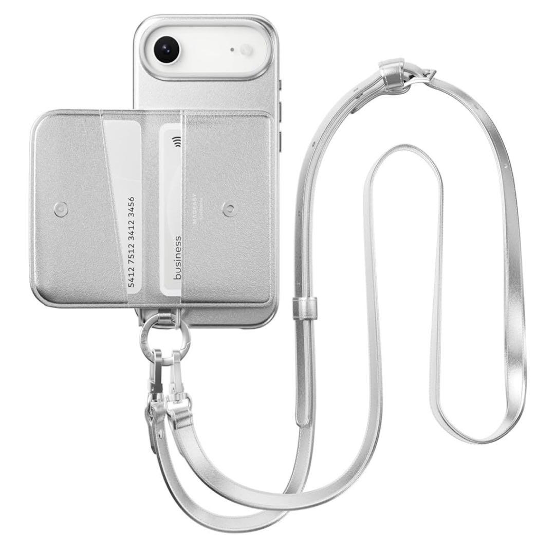 iPhone17Air用 2WAY ショルダーケース シルバー