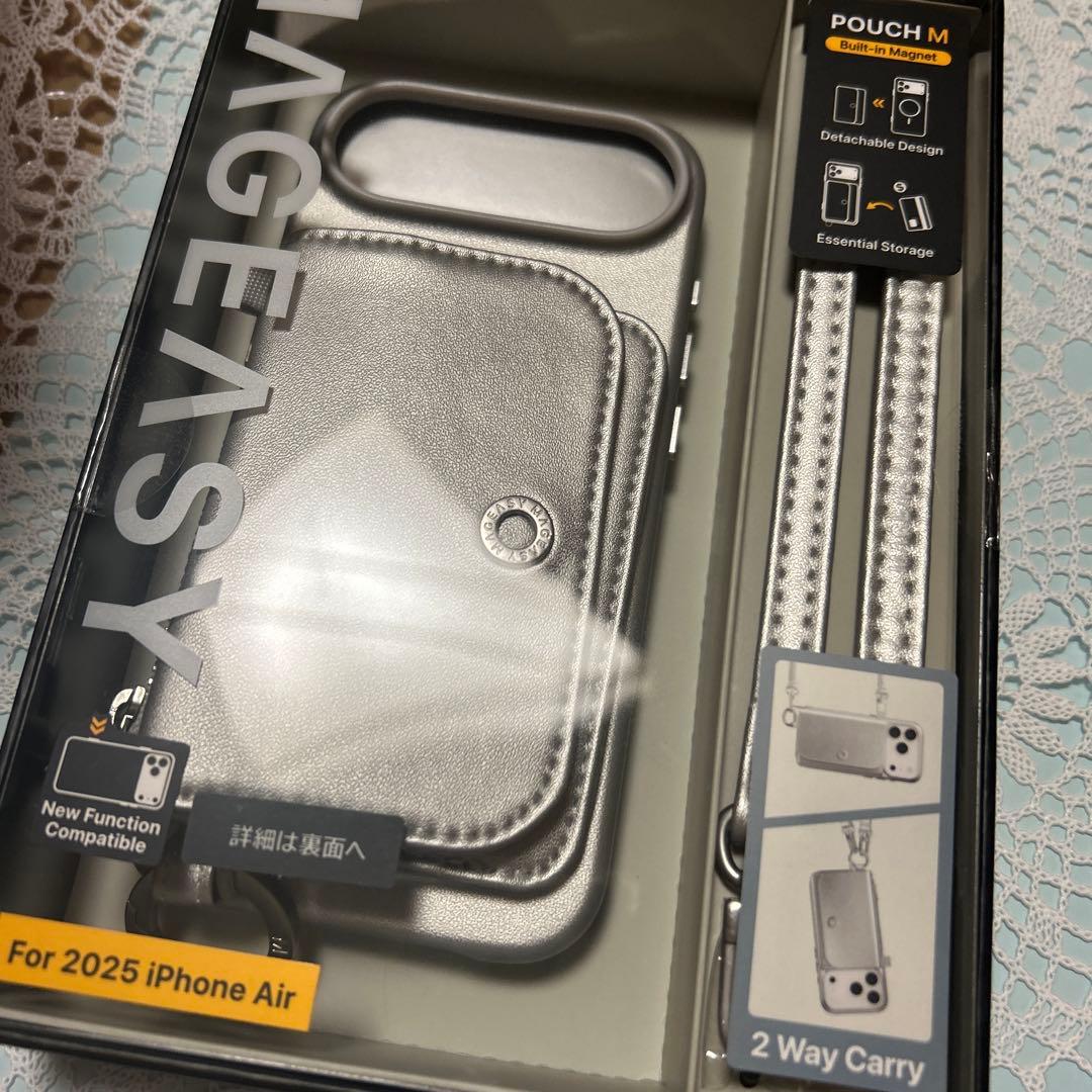 iPhone17Air用 2WAY ショルダーケース シルバー