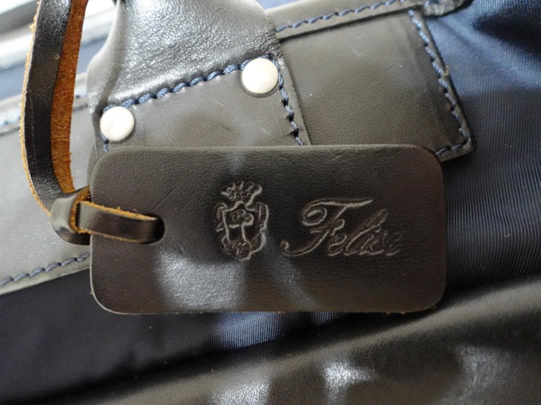 フェリージ Felisi ２wayビジネスバッグ ネイビー 本革・ナイロン