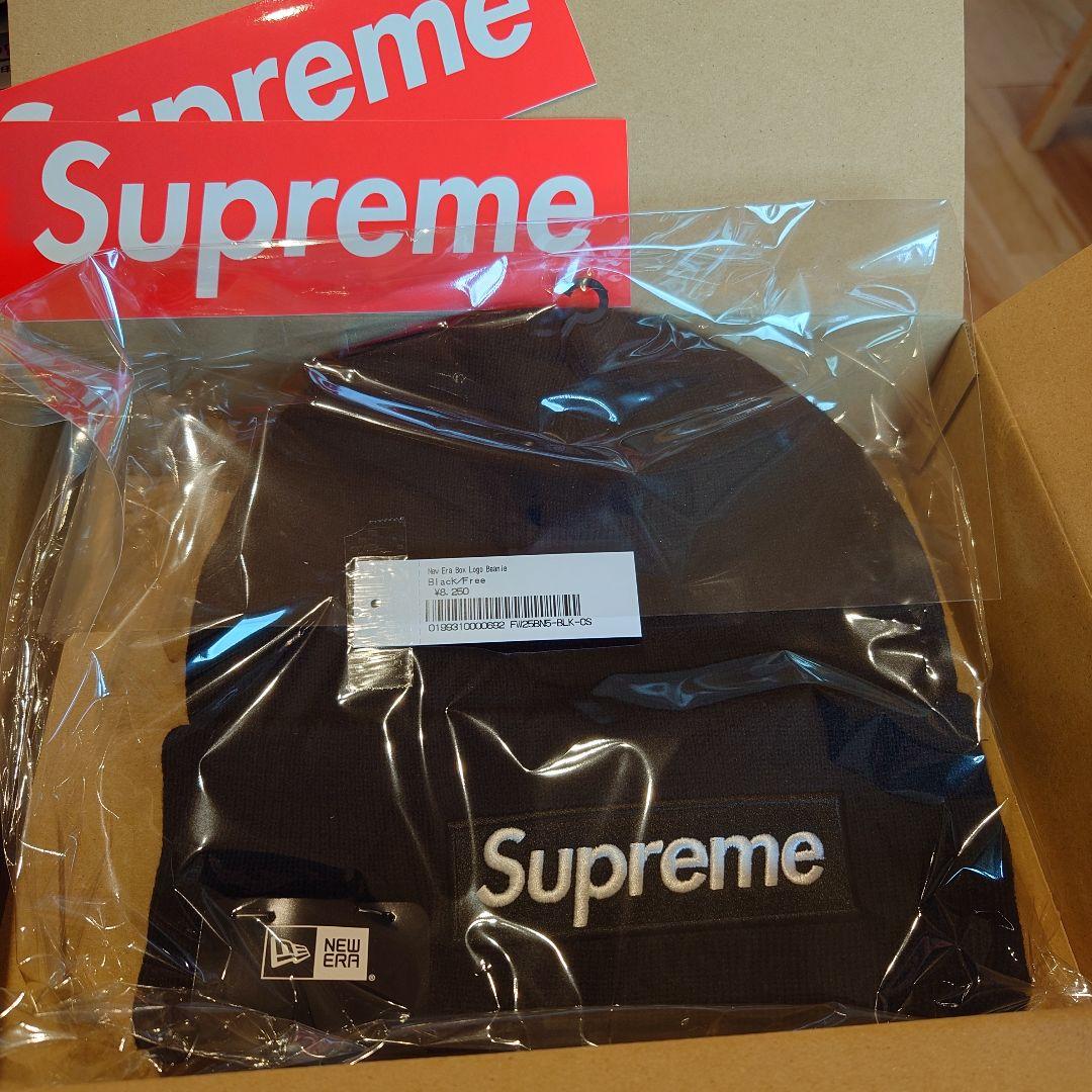 Supreme New Era Box Logo Beanie Black 黒