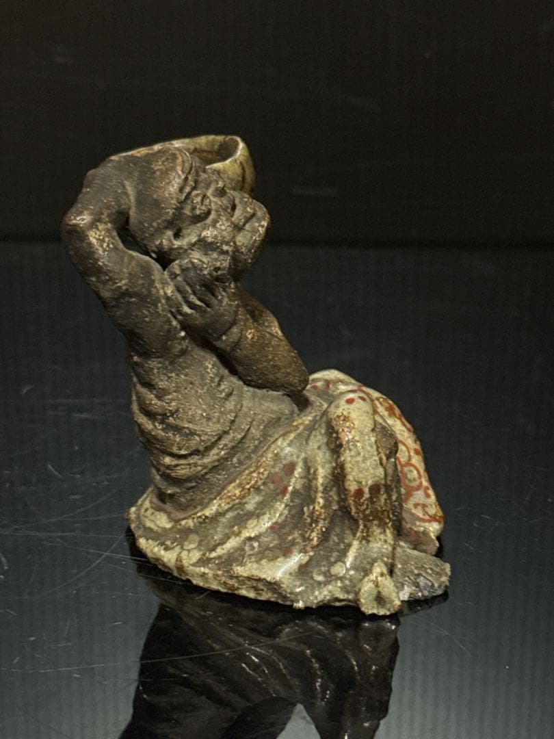 平安 名人 村田永翁 造 彩色羅漢図 香立 置物