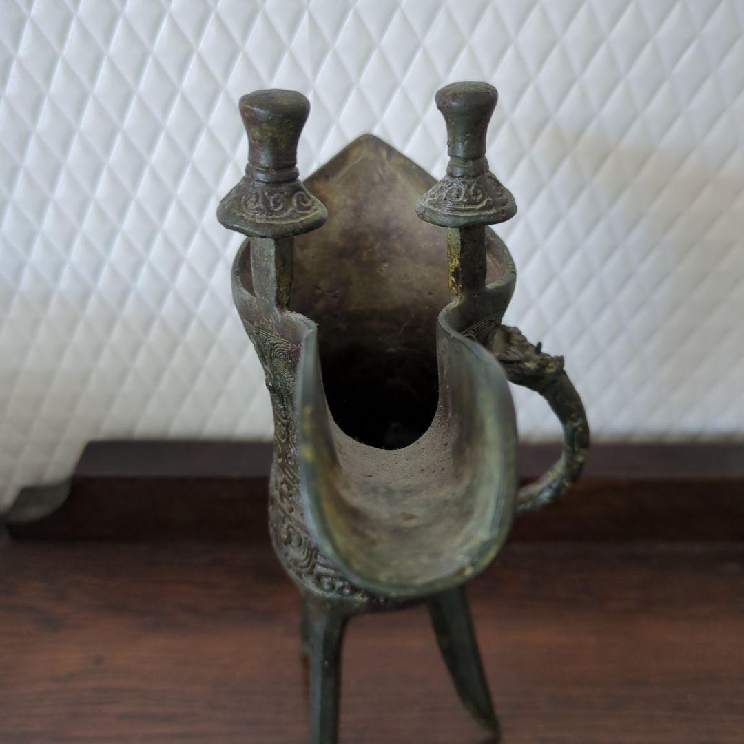 骨董　爵　しゃく　古青銅器 酒器　茶道具　茶道　アンティーク