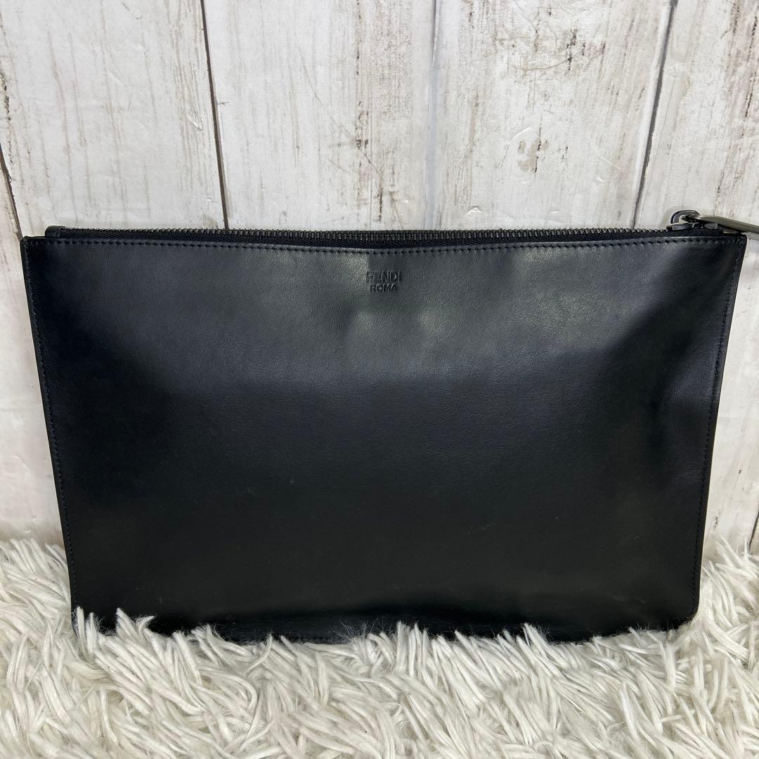 FENDI クラッチバッグ モンスター セカンドバッグ　バグズ　　レザー