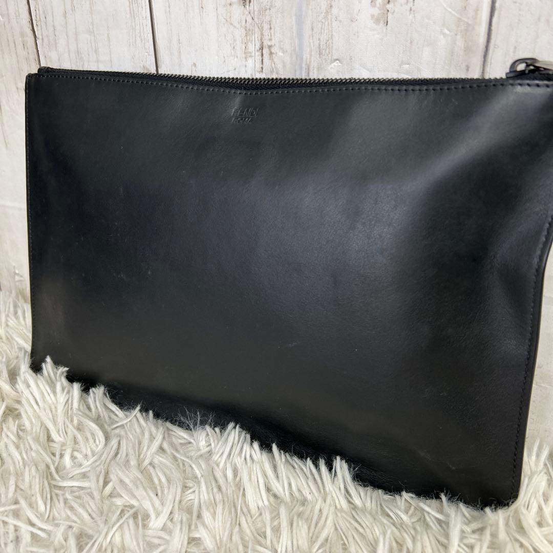 FENDI クラッチバッグ モンスター セカンドバッグ　バグズ　　レザー