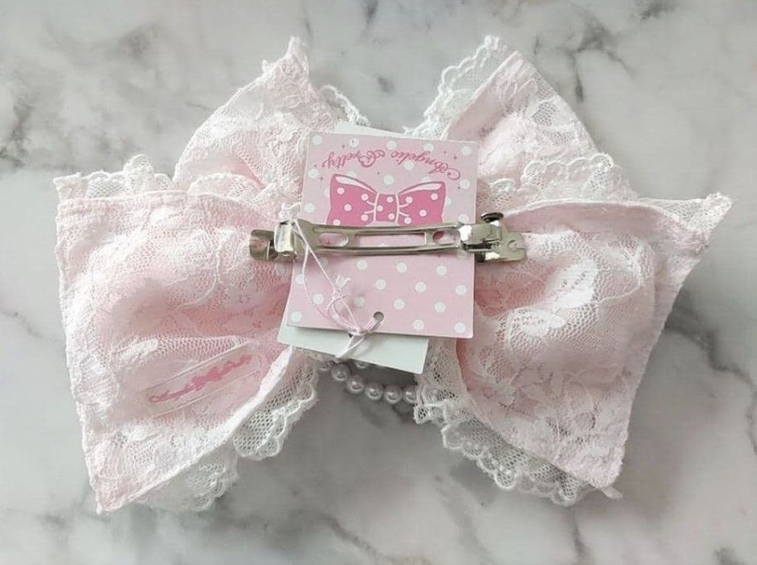 AngelicPretty PrincessLacyRibbonバレッタ ピンク