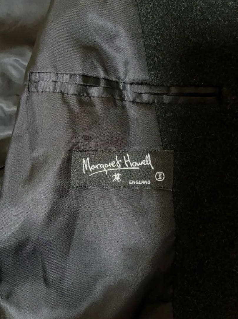 美品　マーガレットハウエル ロングコート ステンカラーコート カシミヤ混 M