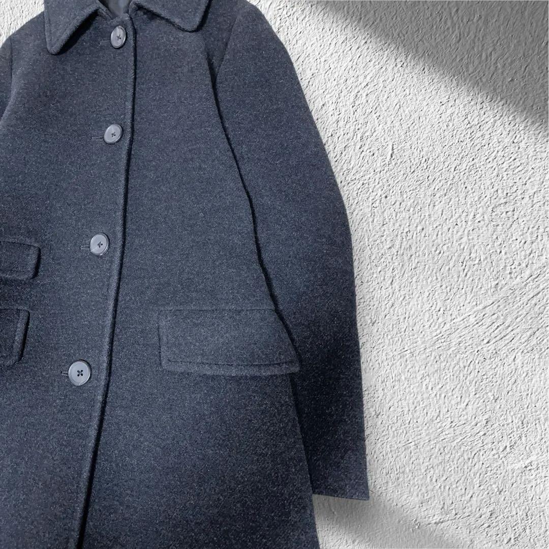 美品　マーガレットハウエル ロングコート ステンカラーコート カシミヤ混 M
