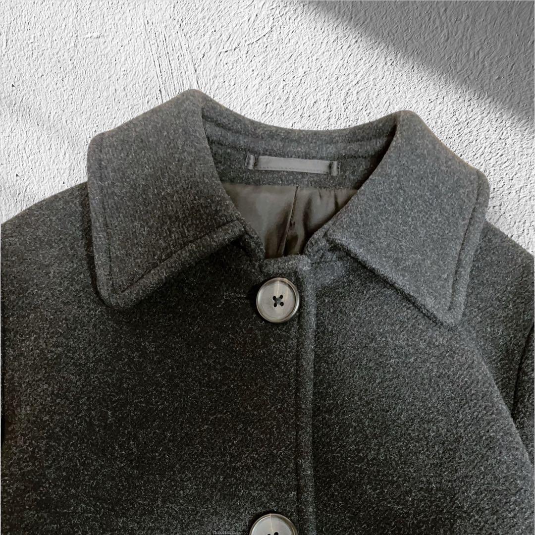 美品　マーガレットハウエル ロングコート ステンカラーコート カシミヤ混 M