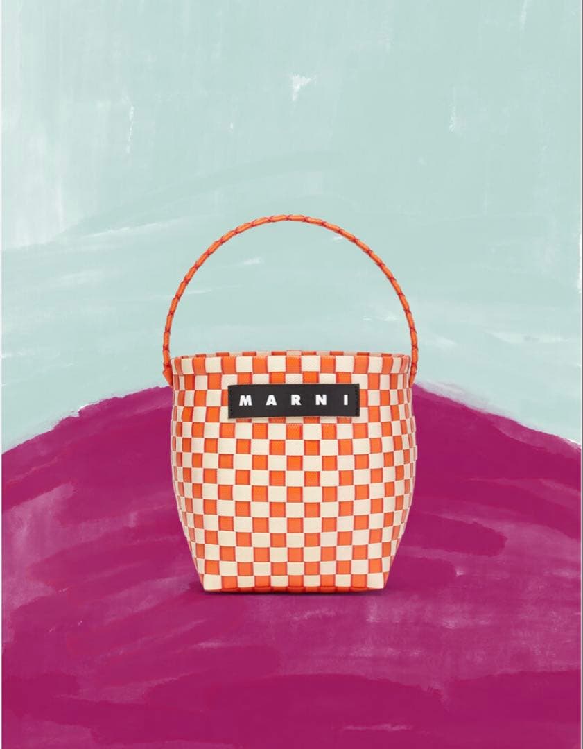 【MARNI】マルニMARKET POD BASKETバッグ オレンジ