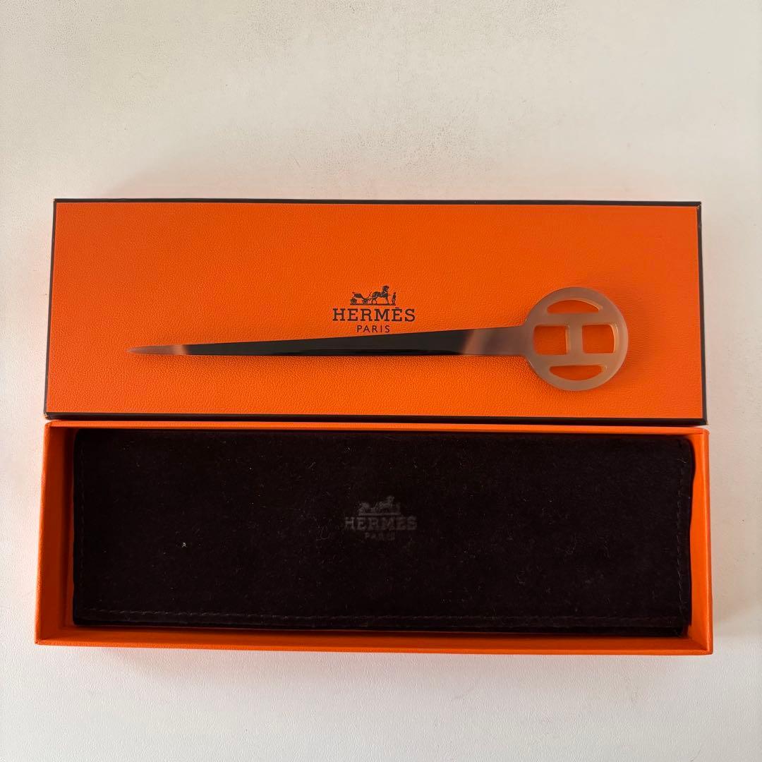 ＊未着用・新品＊ HERMES バッファローホーン 簪 / かんざし Hロゴ