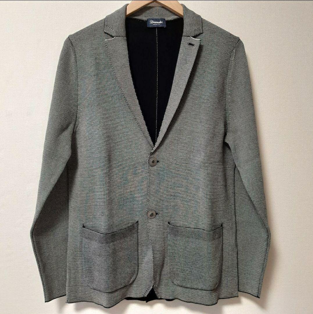 【新品未使用】Drumohr ドルモア コットンニットジャケット 44 黒×白
