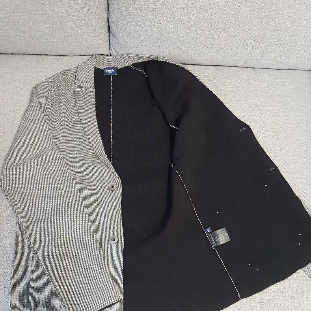 【新品未使用】Drumohr ドルモア コットンニットジャケット 44 黒×白