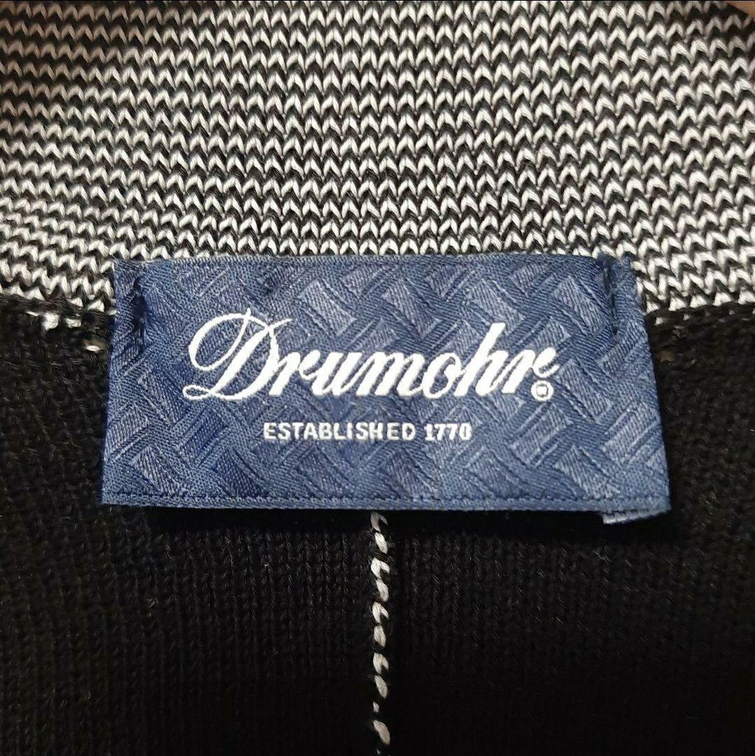【新品未使用】Drumohr ドルモア コットンニットジャケット 44 黒×白