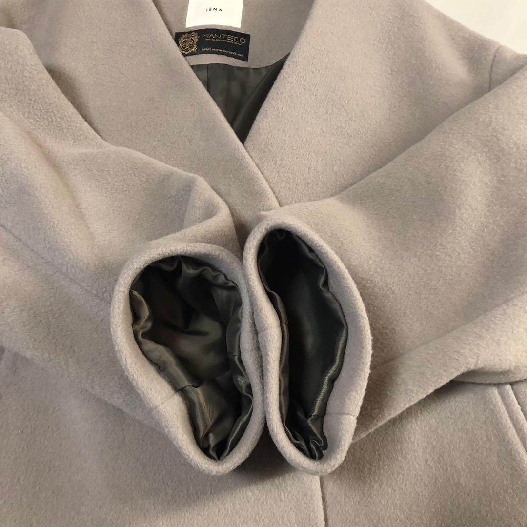 イエナ マンテコ ノーカラーショートコート 近年モデル グレージュ　38