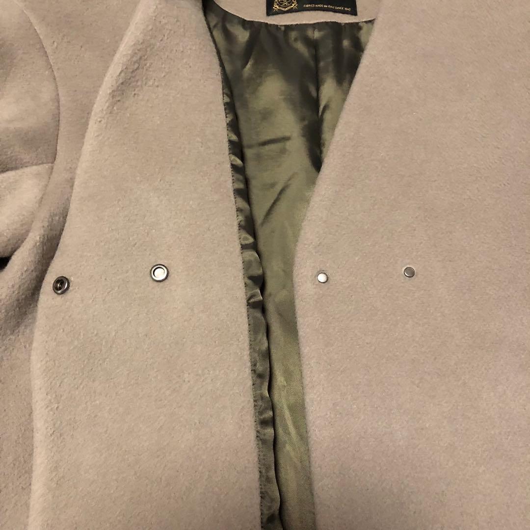 イエナ マンテコ ノーカラーショートコート 近年モデル グレージュ　38