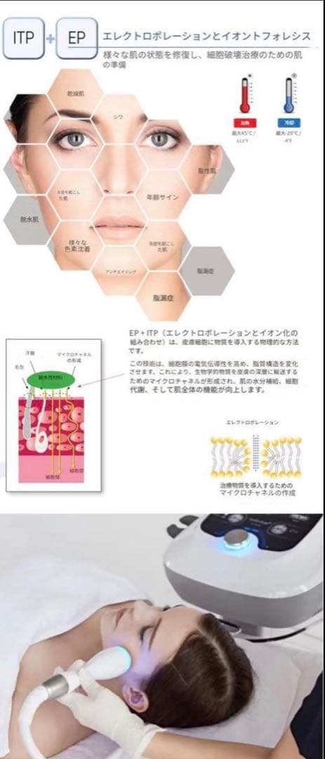 エレクトロポレーション RF美顔器　美容機器　美容液導入