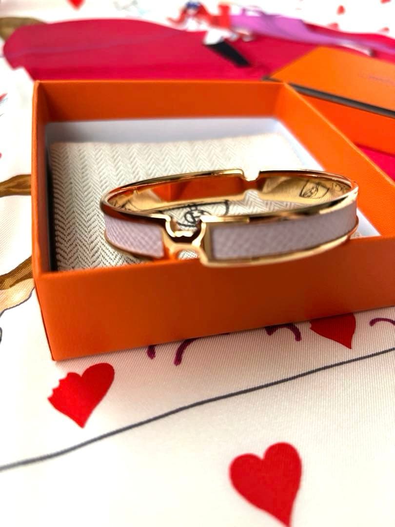 Hermès オランプ　ブレスレット　ピンクゴールド×モーブパール　T2