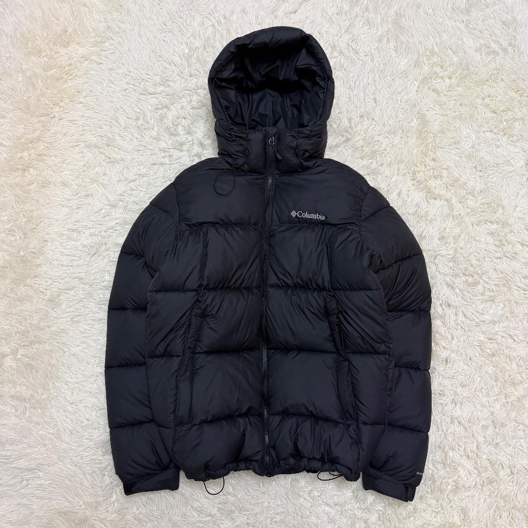 【大人気】　極暖‼️ Columbia ダウン ドローコード付き　黒　L