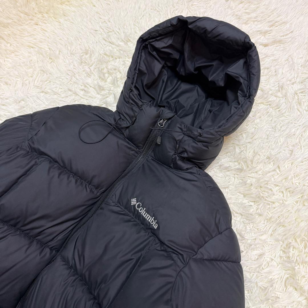 【大人気】　極暖‼️ Columbia ダウン ドローコード付き　黒　L
