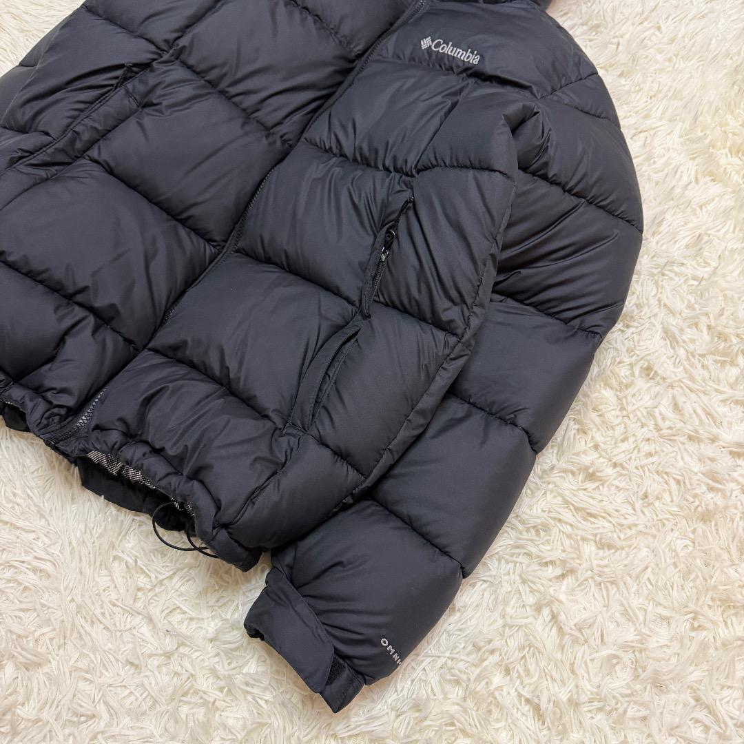 【大人気】　極暖‼️ Columbia ダウン ドローコード付き　黒　L