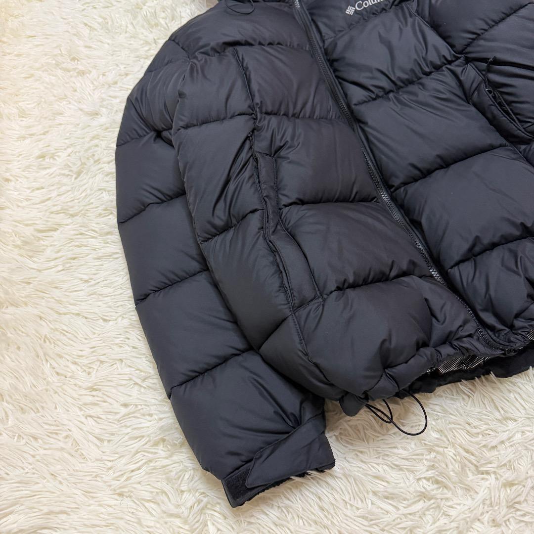 【大人気】　極暖‼️ Columbia ダウン ドローコード付き　黒　L