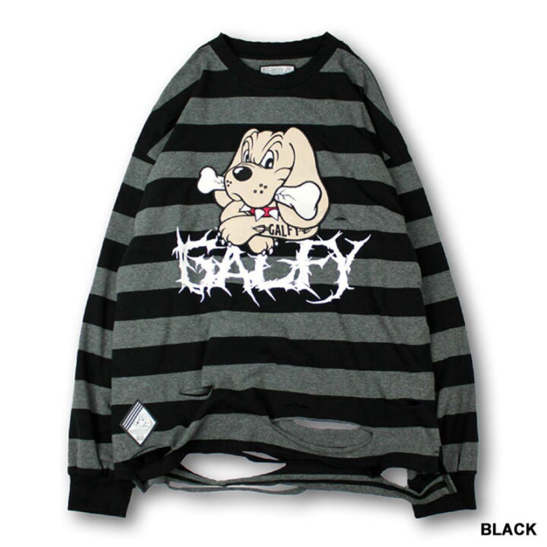 GALFY (ガルフィー) ビリビリボーダー ロンTee BLACK/GRAY