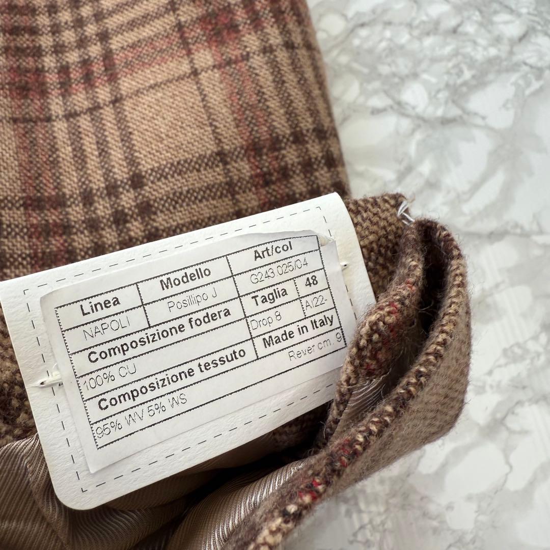 De Petrillo チェック柄 テーラードジャケット　48サイズ