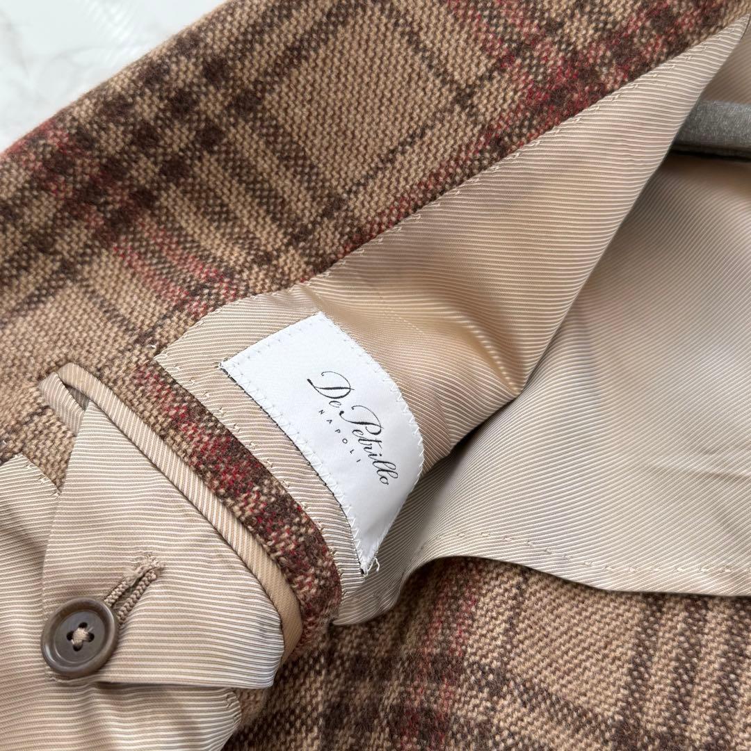 De Petrillo チェック柄 テーラードジャケット　48サイズ