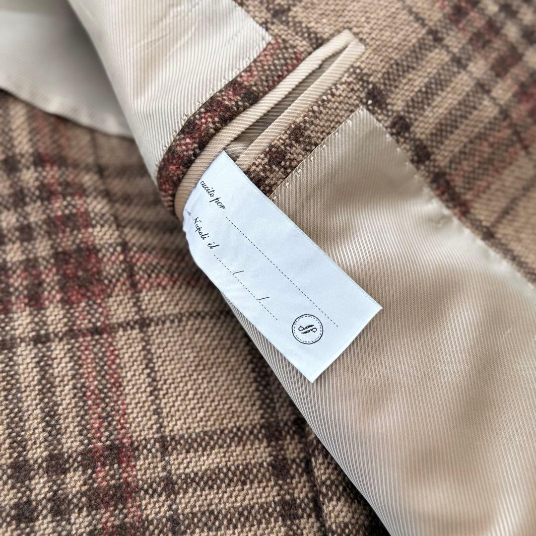 De Petrillo チェック柄 テーラードジャケット　48サイズ