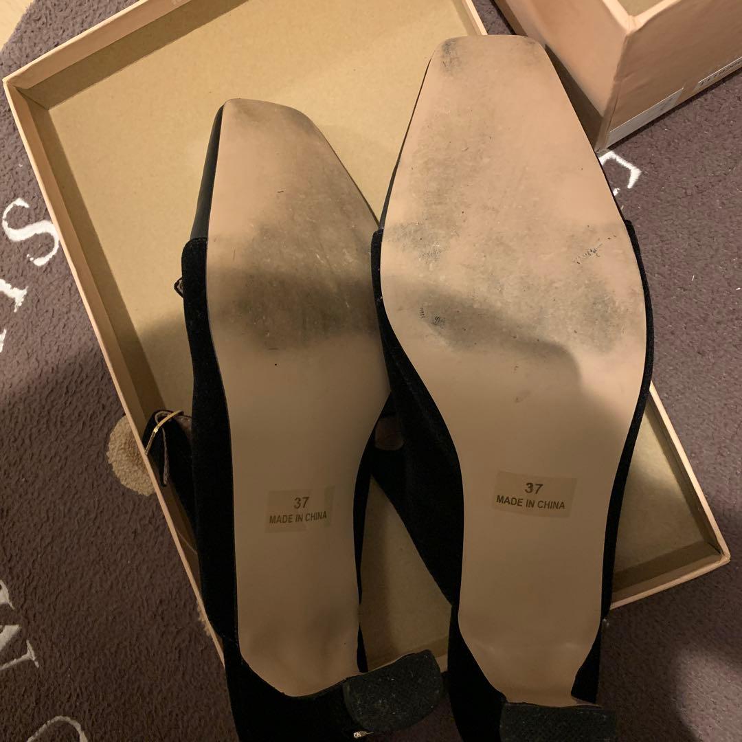 Herlipto Mademoiselle Mules ブラック37 小嶋陽菜