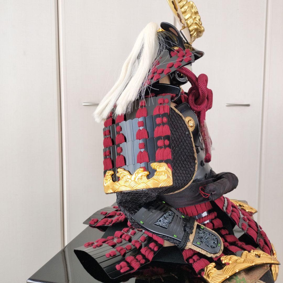 美品　平安　豊久作　伊予札胴丸鎧　武田信玄　鎧兜　飾り　大型　台座　収納箱