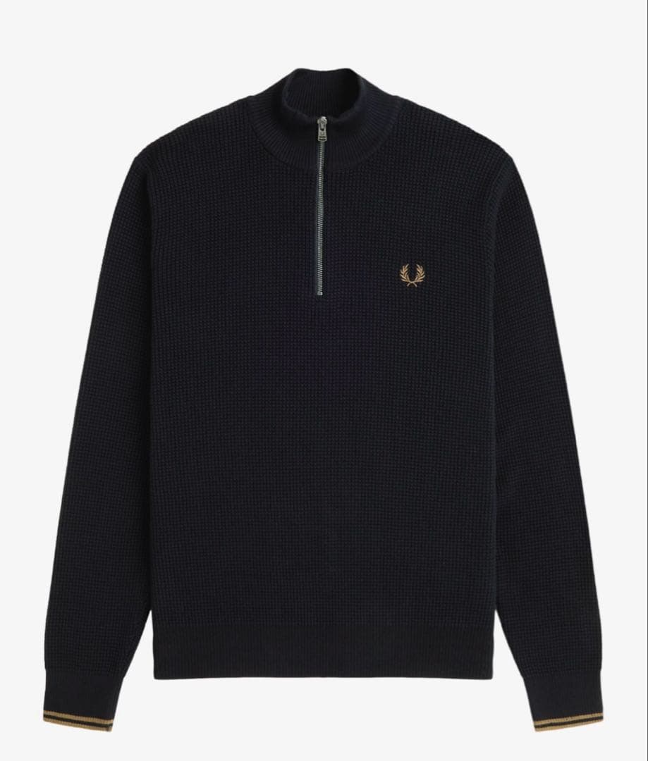 トップス FRED PERRY Waffle Stitch Half Zip Jumper